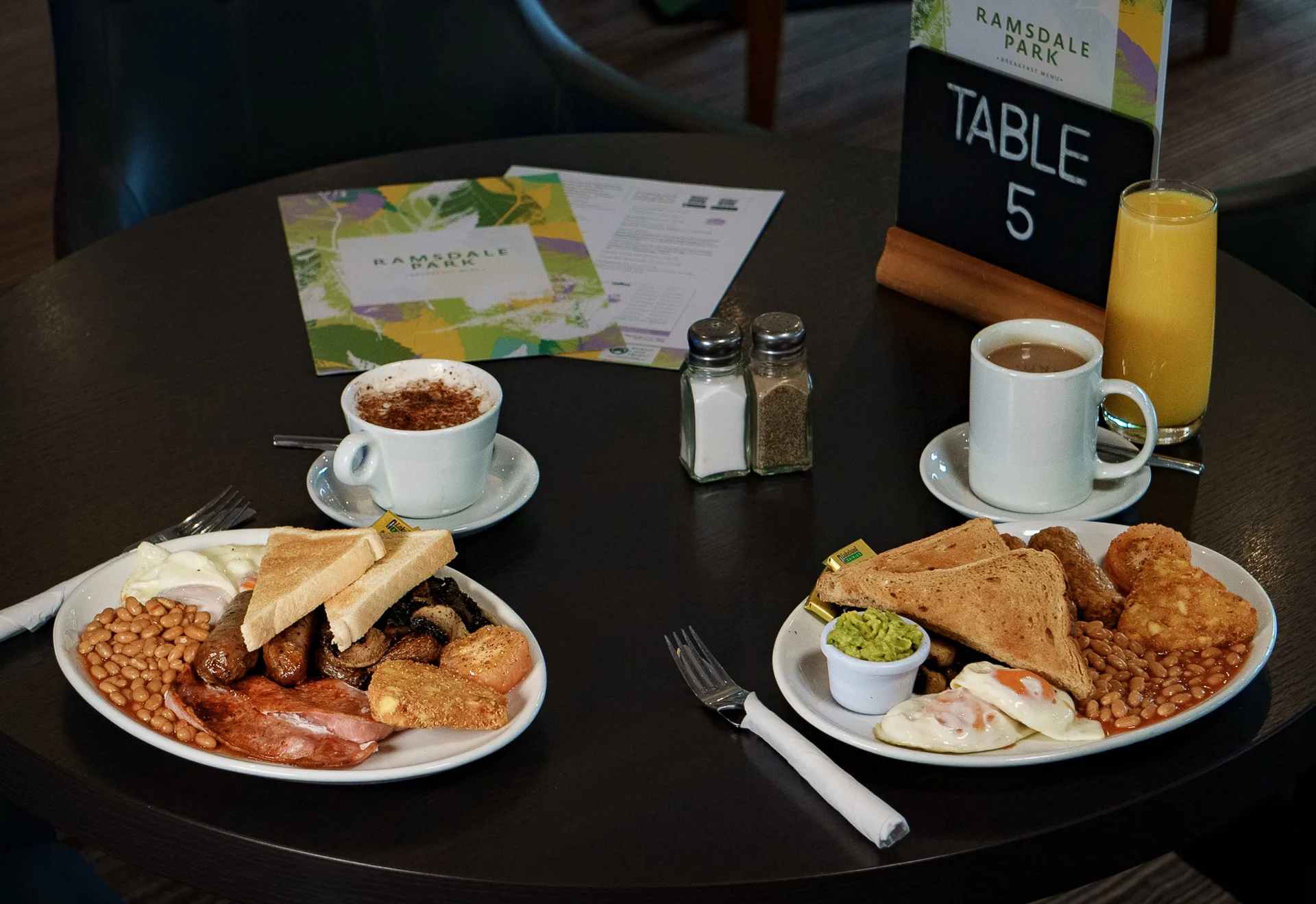 delicious breakfast served at a restaurant in nottingham at ramsdale park