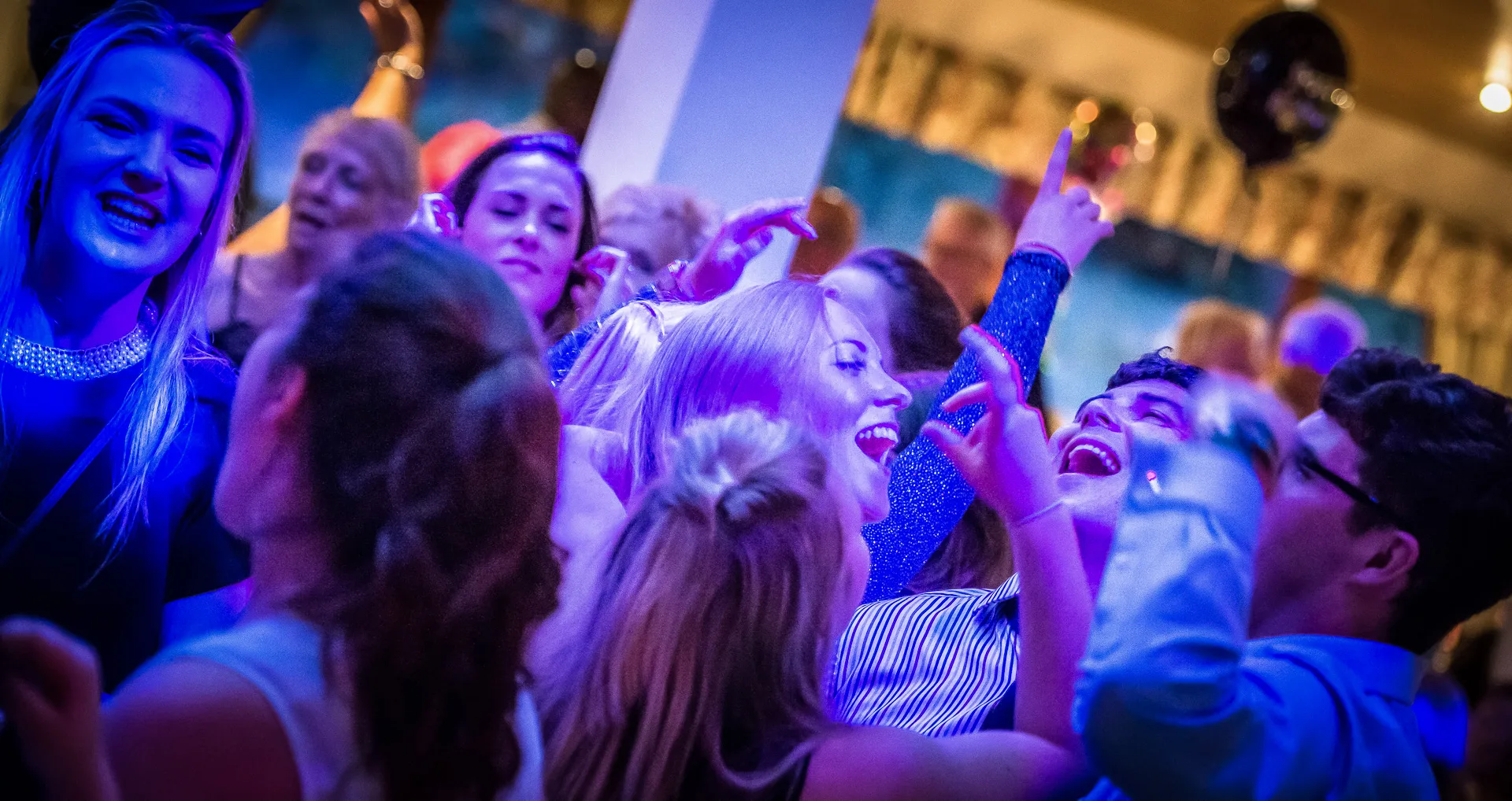 guests singing and dancing at a party venue in nottingham