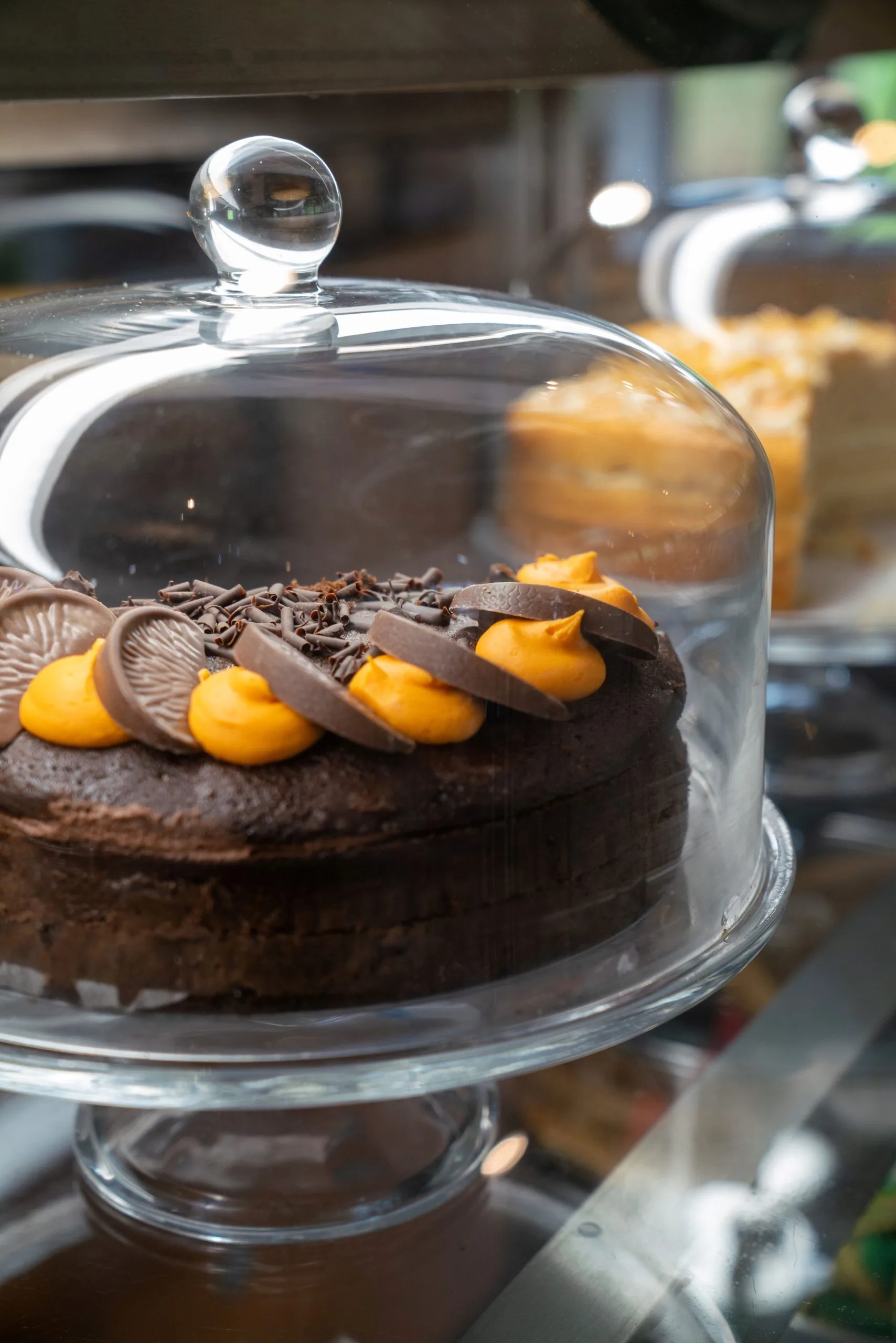 chocolate orange cake at a restaurant in calverton