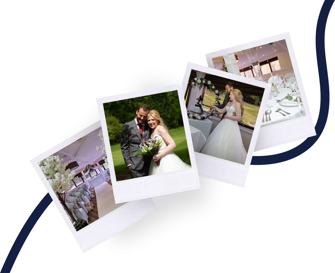collage of photos of a wedding at a gorgeous venue in nottinghamshire