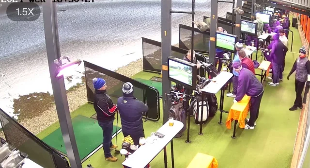 -1 and our range is still rocking! We’re treating everyone to hot beef stew to keep them warm. Happy hitting! Luckily we have @trackmangolf technology as the outfield is full of snow!